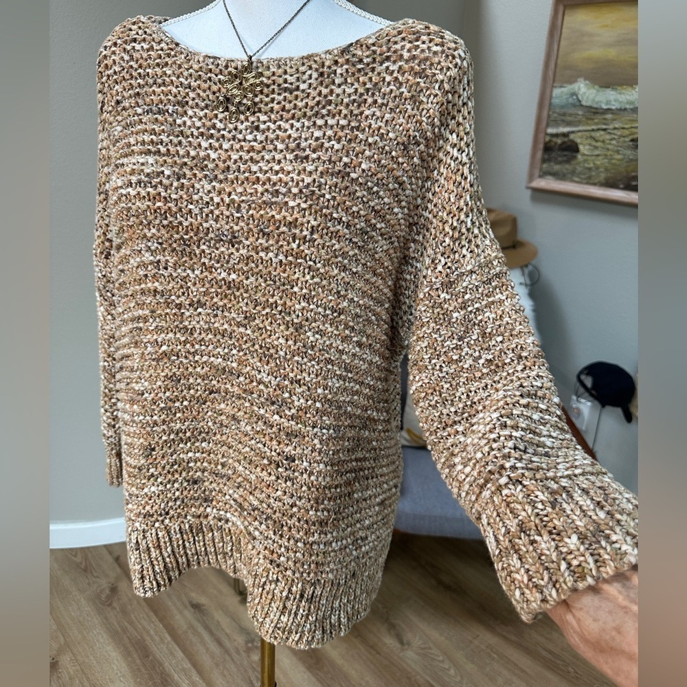 Chicos 100% cotton Chunky Elbow sleeve warm cold sweater - Picture 2 of 7